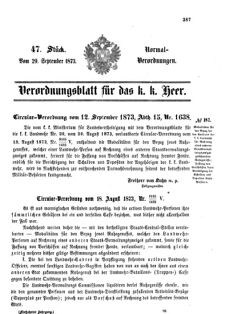 Verordnungsblatt für das Kaiserlich-Königliche Heer 18730929 Seite: 1