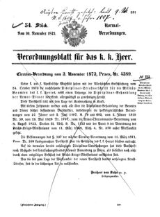 Verordnungsblatt für das Kaiserlich-Königliche Heer 18731110 Seite: 1