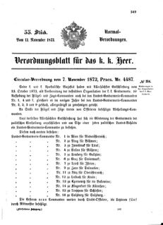 Verordnungsblatt für das Kaiserlich-Königliche Heer 18731113 Seite: 1