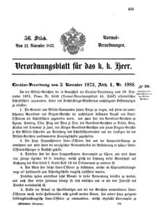 Verordnungsblatt für das Kaiserlich-Königliche Heer 18731122 Seite: 1