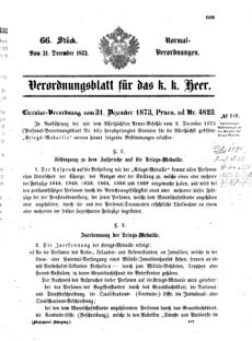 Verordnungsblatt für das Kaiserlich-Königliche Heer 18731231 Seite: 1