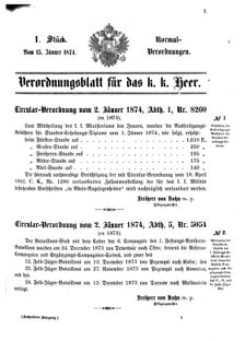 Verordnungsblatt für das Kaiserlich-Königliche Heer 18740115 Seite: 1