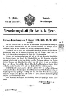 Verordnungsblatt für das Kaiserlich-Königliche Heer 18740122 Seite: 1