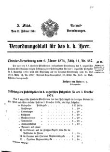 Verordnungsblatt für das Kaiserlich-Königliche Heer 18740211 Seite: 1