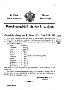 Verordnungsblatt für das Kaiserlich-Königliche Heer 18740220 Seite: 1