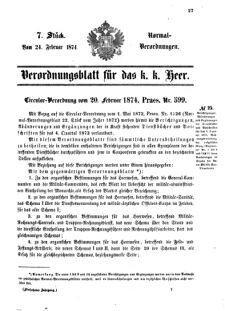 Verordnungsblatt für das Kaiserlich-Königliche Heer 18740224 Seite: 1