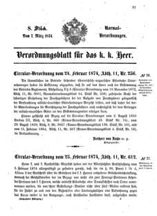 Verordnungsblatt für das Kaiserlich-Königliche Heer 18740307 Seite: 1