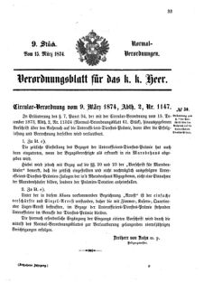 Verordnungsblatt für das Kaiserlich-Königliche Heer 18740315 Seite: 1