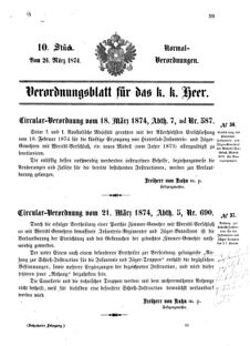 Verordnungsblatt für das Kaiserlich-Königliche Heer 18740326 Seite: 1