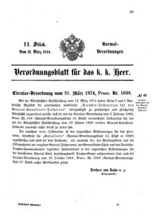 Verordnungsblatt für das Kaiserlich-Königliche Heer 18740331 Seite: 1