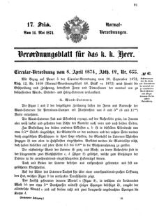 Verordnungsblatt für das Kaiserlich-Königliche Heer 18740514 Seite: 9