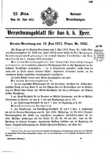 Verordnungsblatt für das Kaiserlich-Königliche Heer 18740620 Seite: 1