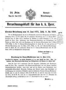 Verordnungsblatt für das Kaiserlich-Königliche Heer 18740624 Seite: 1