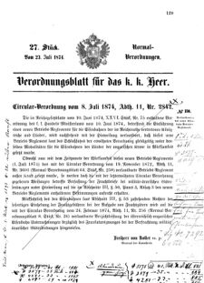 Verordnungsblatt für das Kaiserlich-Königliche Heer 18740723 Seite: 1