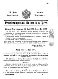 Verordnungsblatt für das Kaiserlich-Königliche Heer 18740725 Seite: 1