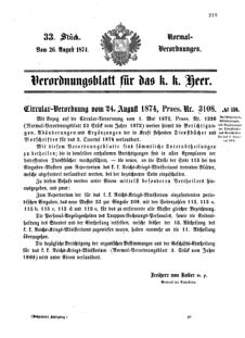 Verordnungsblatt für das Kaiserlich-Königliche Heer 18740826 Seite: 1