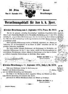 Verordnungsblatt für das Kaiserlich-Königliche Heer 18740918 Seite: 1