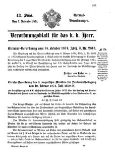 Verordnungsblatt für das Kaiserlich-Königliche Heer 18741107 Seite: 1