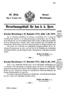 Verordnungsblatt für das Kaiserlich-Königliche Heer 18741204 Seite: 1