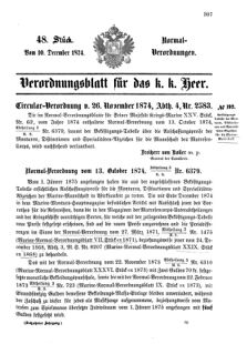 Verordnungsblatt für das Kaiserlich-Königliche Heer 18741210 Seite: 1