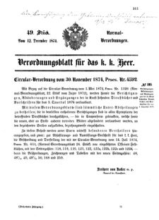 Verordnungsblatt für das Kaiserlich-Königliche Heer 18741212 Seite: 1