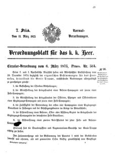 Verordnungsblatt für das Kaiserlich-Königliche Heer 18750311 Seite: 1