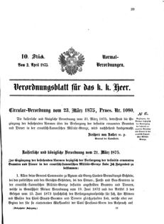 Verordnungsblatt für das Kaiserlich-Königliche Heer 18750402 Seite: 1