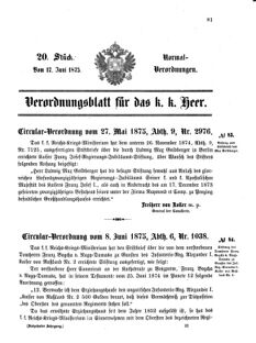 Verordnungsblatt für das Kaiserlich-Königliche Heer 18750617 Seite: 1