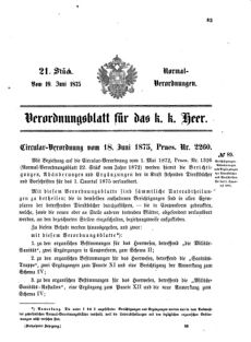 Verordnungsblatt für das Kaiserlich-Königliche Heer 18750619 Seite: 1