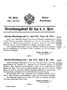 Verordnungsblatt für das Kaiserlich-Königliche Heer 18750708 Seite: 1