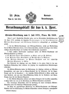 Verordnungsblatt für das Kaiserlich-Königliche Heer 18750714 Seite: 1