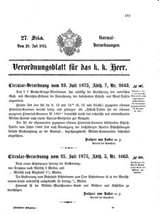 Verordnungsblatt für das Kaiserlich-Königliche Heer 18750728 Seite: 1