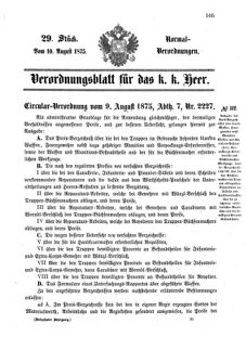 Verordnungsblatt für das Kaiserlich-Königliche Heer 18750810 Seite: 1