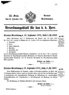 Verordnungsblatt für das Kaiserlich-Königliche Heer 18750928 Seite: 1