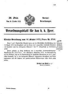 Verordnungsblatt für das Kaiserlich-Königliche Heer 18751018 Seite: 1