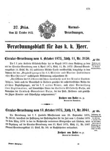 Verordnungsblatt für das Kaiserlich-Königliche Heer 18751022 Seite: 1