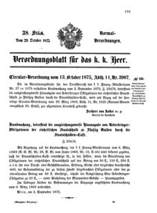 Verordnungsblatt für das Kaiserlich-Königliche Heer 18751029 Seite: 1