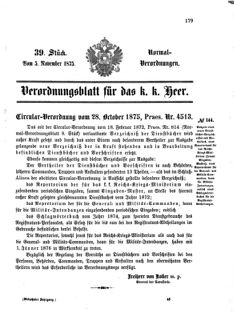 Verordnungsblatt für das Kaiserlich-Königliche Heer 18751105 Seite: 1