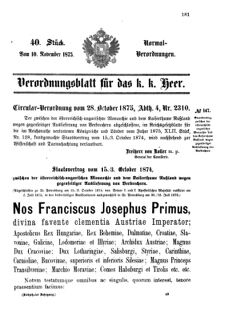 Verordnungsblatt für das Kaiserlich-Königliche Heer 18751110 Seite: 1