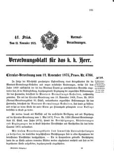 Verordnungsblatt für das Kaiserlich-Königliche Heer 18751113 Seite: 1