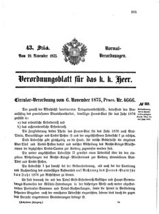 Verordnungsblatt für das Kaiserlich-Königliche Heer 18751119 Seite: 1