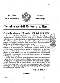 Verordnungsblatt für das Kaiserlich-Königliche Heer 18751126 Seite: 1