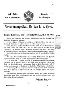 Verordnungsblatt für das Kaiserlich-Königliche Heer 18751218 Seite: 1