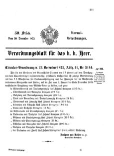 Verordnungsblatt für das Kaiserlich-Königliche Heer 18751230 Seite: 1