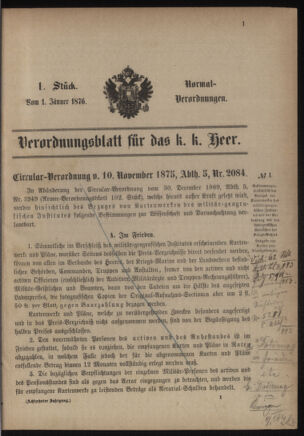 Verordnungsblatt für das Kaiserlich-Königliche Heer 18760101 Seite: 1