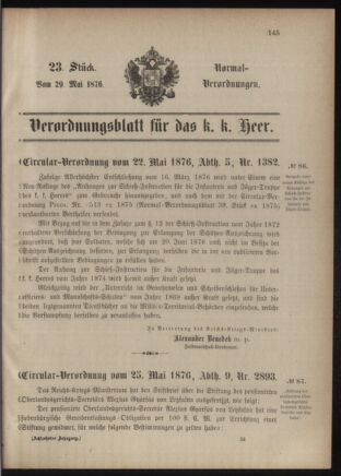 Verordnungsblatt für das Kaiserlich-Königliche Heer