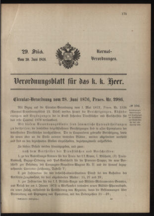 Verordnungsblatt für das Kaiserlich-Königliche Heer 18760630 Seite: 7