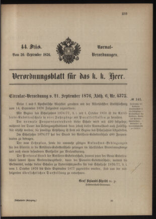 Verordnungsblatt für das Kaiserlich-Königliche Heer