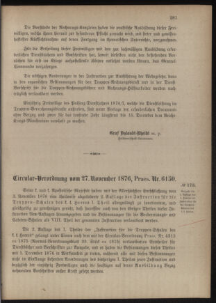 Verordnungsblatt für das Kaiserlich-Königliche Heer 18761130 Seite: 7