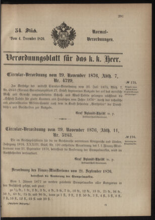 Verordnungsblatt für das Kaiserlich-Königliche Heer 18761204 Seite: 1